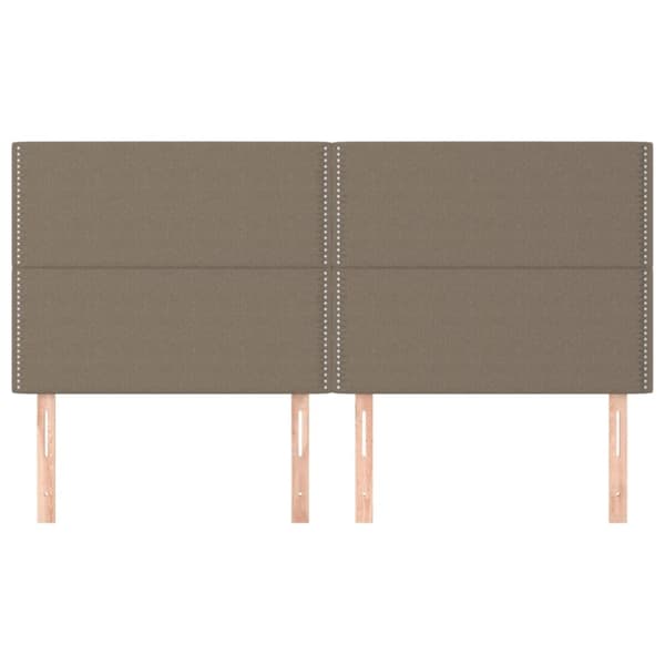 Sängyn päädyt, 4 kpl, taupe, 100x5x78/88 cm, kangas