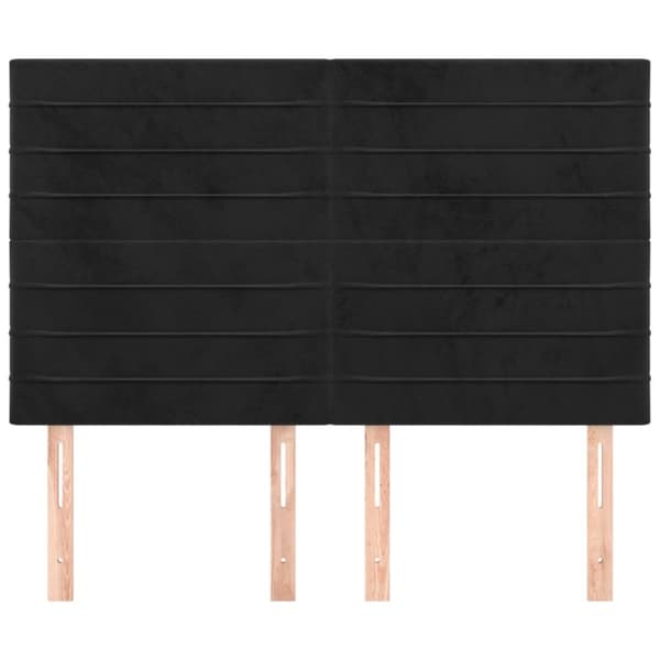 Sängyn päädyt, 4 kpl, musta, 72x5x78/88 cm, sametti