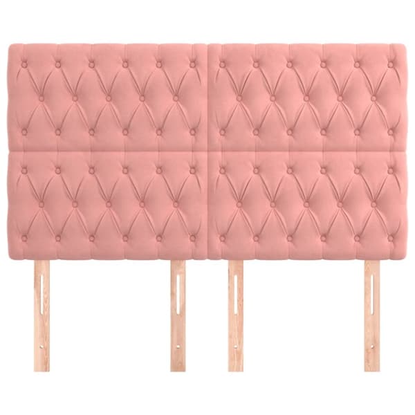 Sängynpäädyt, 4 kpl, pinkki, 72x7x78/88 cm, sametti