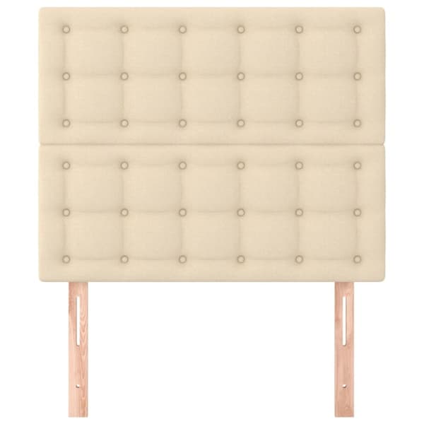 sengegavle 2 stk. 100x5x78/88 cm stof cremefarvet