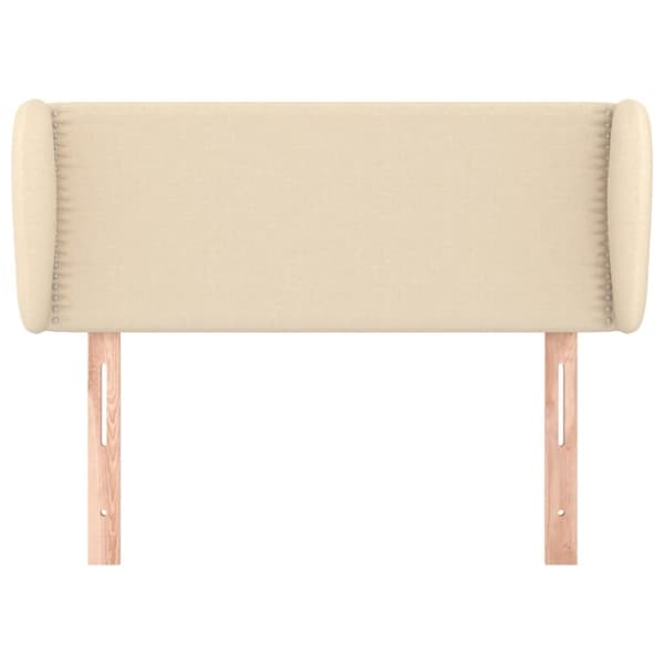 sengegavl med kanter 83x23x78/88 cm stof cremefarvet