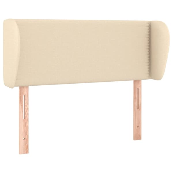 sengegavl med kanter 83x23x78/88 cm stof cremefarvet