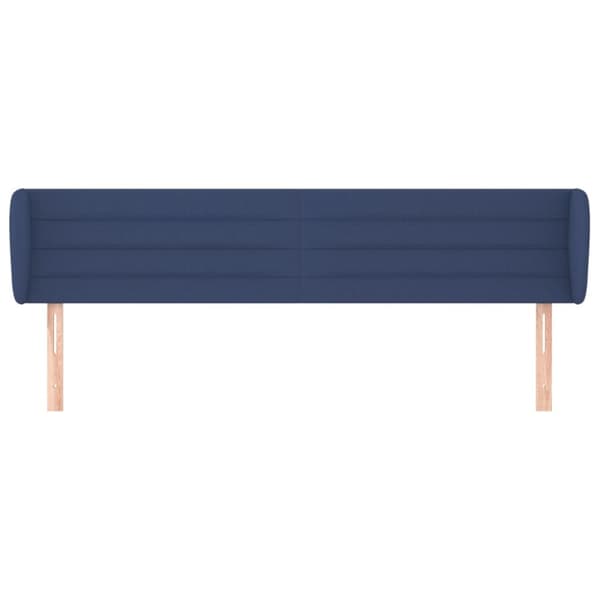 sengegavl med kanter 183x23x78/88 cm stof blå