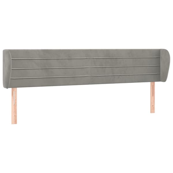 sengegavl med kanter 163x23x78/88cm fløjl lysegrå