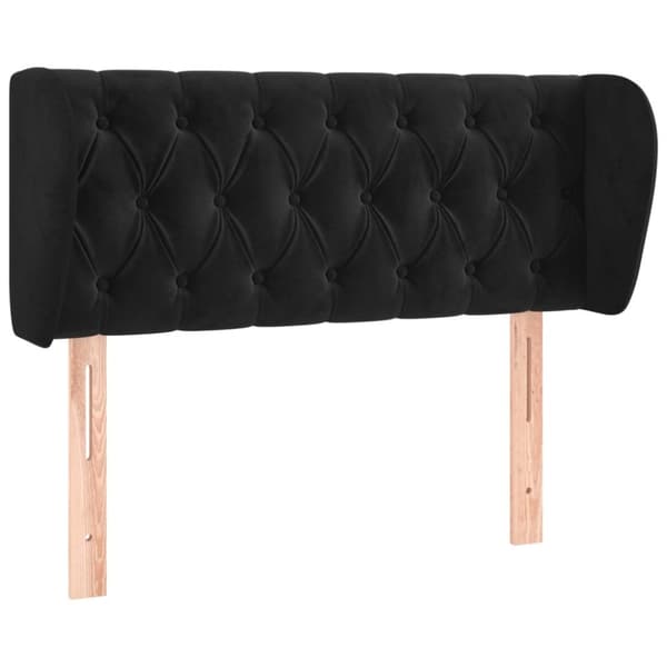 sengegavl med kanter 103x23x78/88 cm fløjl sort