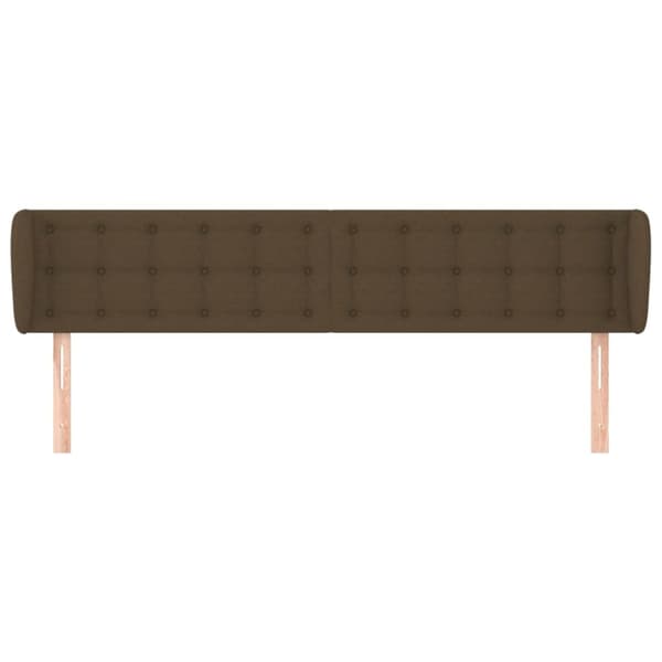 sengegavl med kanter 203x23x78/88 cm stof mørkebrun