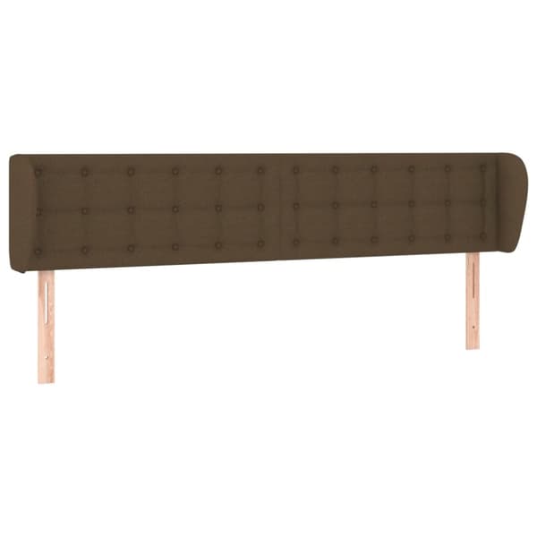 sengegavl med kanter 203x23x78/88 cm stof mørkebrun