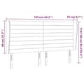 Miniatyrbillede 9 af 9: sengegavl med kanter 163x23x118/128 cm stof sort