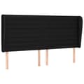 Miniatyrbillede 2 af 9: sengegavl med kanter 163x23x118/128 cm stof sort