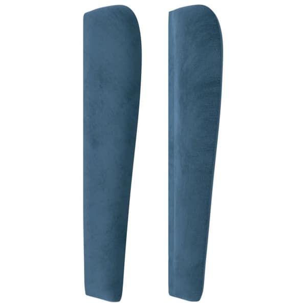 sengegavl med kanter 93x23x118/128 cm fløjl mørkeblå