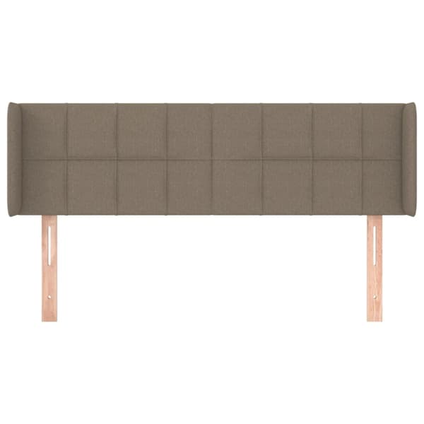 sengegavl med kanter 147x16x78/88 cm stof gråbrun