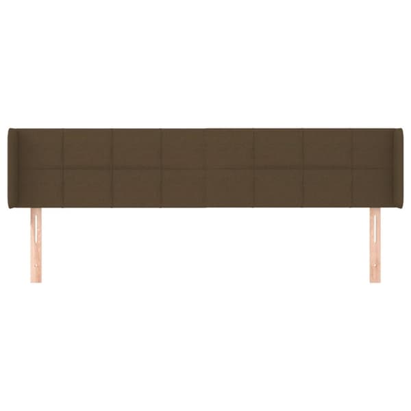 Sänggavel med kanter mörkbrun 183x16x78/88 cm tyg