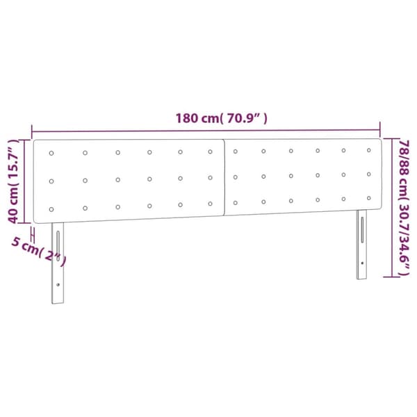 sengegavl med LED-lys 180x5x78/88cm kunstlæder cappuccinofarvet