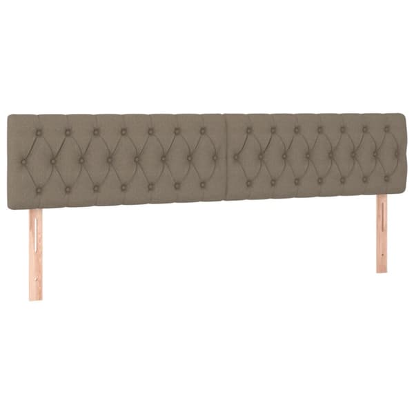 sengegavl med LED-lys 180x7x78/88 cm stof gråbrun