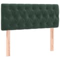 Miniatyrbillede 4 af 6: sengegavl med LED-lys 100x7x78/88 cm velour mørkegrøn
