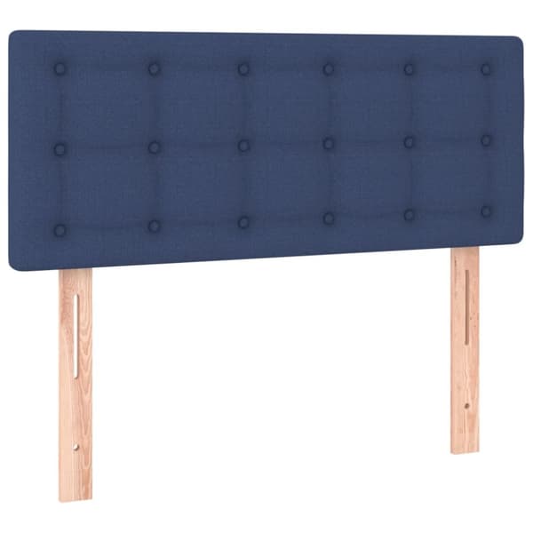 Sängyn pääty LED-valolla, sininen, 90x5x78/88 cm, kangas