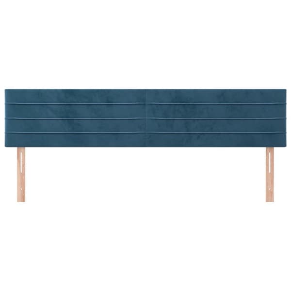 Sängyn päädyt, 2 kpl, tummansininen, 80x5x78/88cm samettia