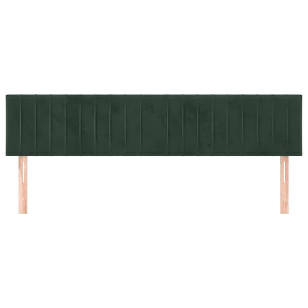 Sängyn päädyt, 2 kpl, tummanvihreä, 90x5x78/88cm, sametti