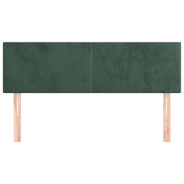 Sängyn päädyt, 2 kpl, tummanvihreä, 72x5x78/88 cm, sametti
