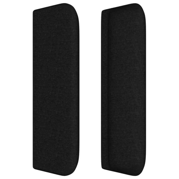sengegavl med kanter 147x16x78/88 cm stof sort