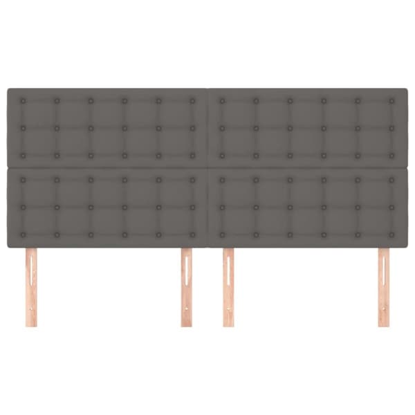 sengegavle 4 stk. 90x5x78/88 cm kunstlæder grå