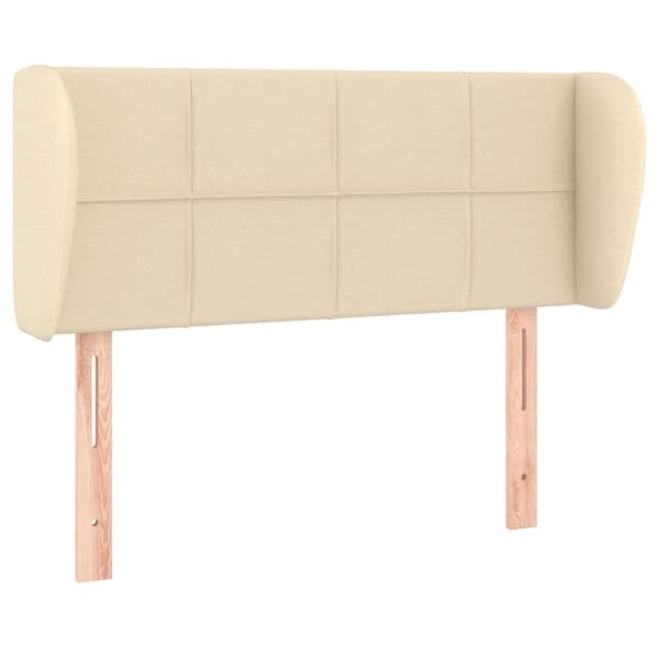 sengegavl med kanter 103x23x78/88 cm stof cremefarvet