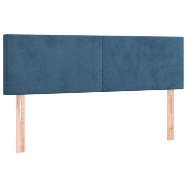 Sängyn pääty LED-valolla, tummansininen 144x5x78/88cm, samettia