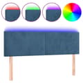 Pikkukuva 2 / 6: Sängyn pääty LED-valolla, tummansininen 144x5x78/88cm, samettia