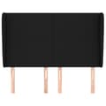 Miniatyrbillede 3 af 9: sengegavl med kanter 147x23x118/128 cm stof sort