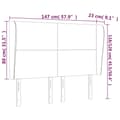 Miniatyrbillede 9 af 9: sengegavl med kanter 147x23x118/128 cm stof sort