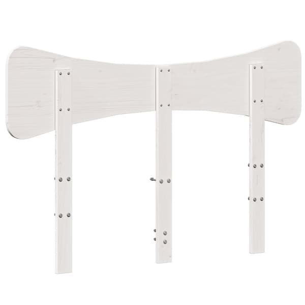 vidaXL Sängynpääty valkoinen 135 cm täysi mänty