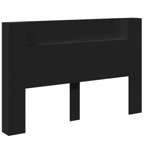 vidaXL Sängynpäätykaappi LED-valoilla musta 160x16,5x103,5 cm