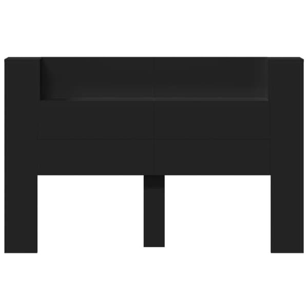 vidaXL Sängynpäätykaappi LED-valoilla musta 160x16,5x103,5 cm