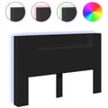 Pikkukuva 2 / 11: vidaXL Sängynpäätykaappi LED-valoilla musta 160x16,5x103,5 cm