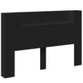 Miniatyrbilde 3 av 11: vidaXL Hodegavl skap med LED svart 160x16,5x103,5 cm