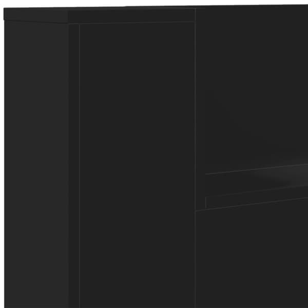 vidaXL Hodegavl skap med LED svart 160x16,5x103,5 cm