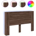 Miniatyrbilde 2 av 11: vidaXL Hodegavl skap med LED brun eik 160x16,5x103,5 cm