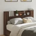 Miniatyrbilde 1 av 11: vidaXL Hodegavl skap med LED brun eik 160x16,5x103,5 cm