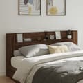 Miniatyrbilde 1 av 11: vidaXL Hodegavl skap med LED brun eik 220x16,5x103,5 cm
