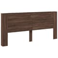 Miniatyrbillede 3 af 11: vidaXL sengegavl med opbevaring og LED-lys 220x16,5x103,5 cm brunt eg