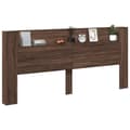 Miniatyrbillede 5 af 11: vidaXL sengegavl med opbevaring og LED-lys 220x16,5x103,5 cm brunt eg