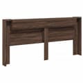 Miniatyrbillede 8 af 11: vidaXL sengegavl med opbevaring og LED-lys 220x16,5x103,5 cm brunt eg