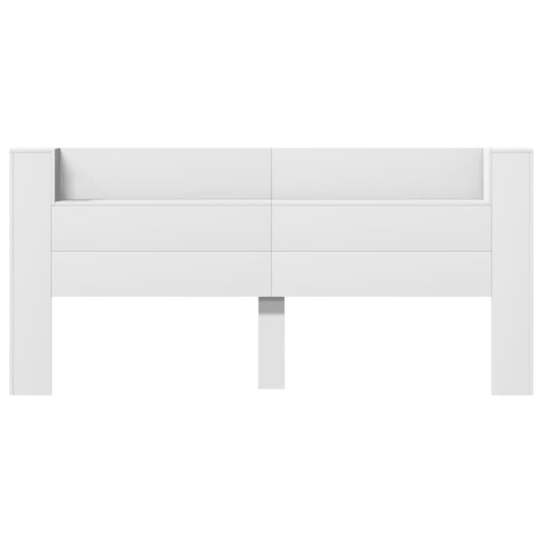 vidaXL Sänggavel med LED vit 220x16,5x103,5 cm
