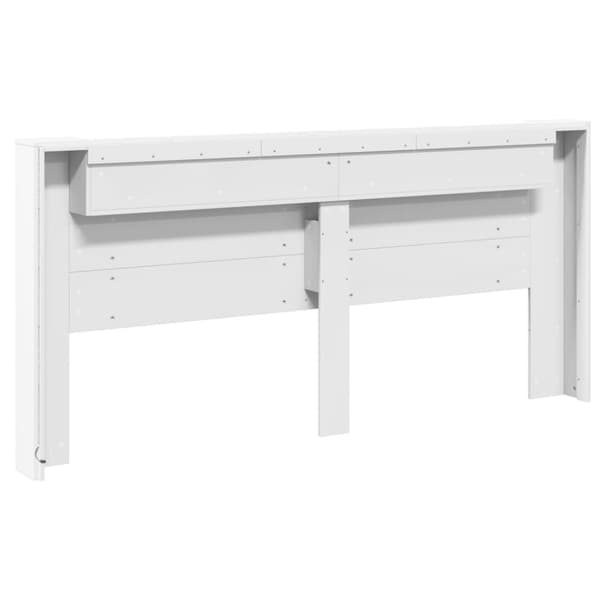 vidaXL Sänggavel med LED vit 220x16,5x103,5 cm