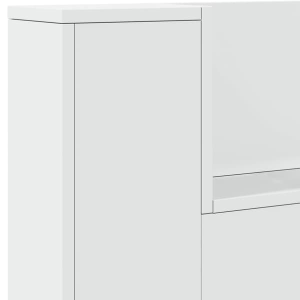 vidaXL Sänggavel med LED vit 220x16,5x103,5 cm