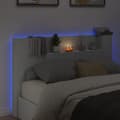 Pikkukuva 4 / 11: vidaXL Sängynpäätykaappi LED-valoilla valkoinen 160x16,5x103,5 cm