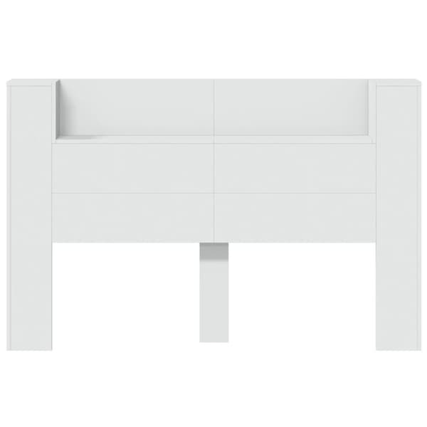 vidaXL Sängynpäätykaappi LED-valoilla valkoinen 160x16,5x103,5 cm