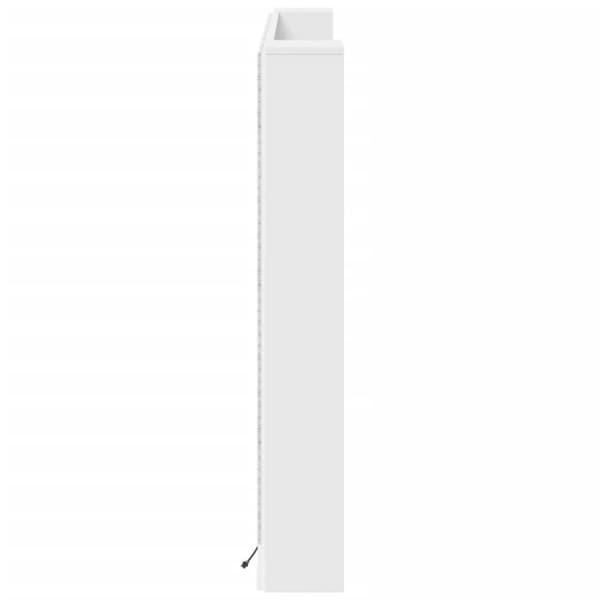 vidaXL Sängynpäätykaappi LED-valoilla valkoinen 160x16,5x103,5 cm