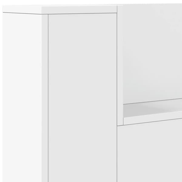 vidaXL Sängynpäätykaappi LED-valoilla valkoinen 160x16,5x103,5 cm
