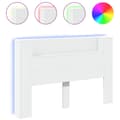 Pikkukuva 2 / 11: vidaXL Sängynpäätykaappi LED-valoilla valkoinen 160x16,5x103,5 cm